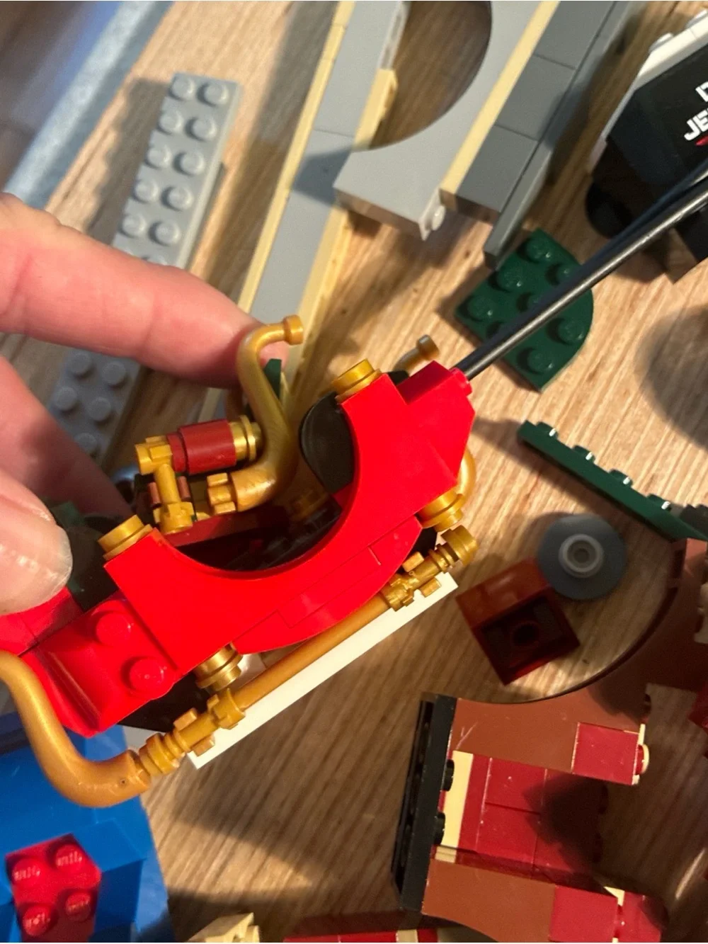 Lego Mixed Building Brick Lot in Red, Blue, Green, mixed pieces  Christmas Sled